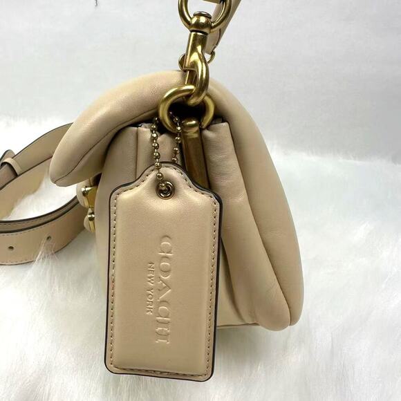 Coach Pillow Tabby Shoulder Bag 26 Crossbody Leather In Gold Ivory NWT C0772 - Picture 4 of 11